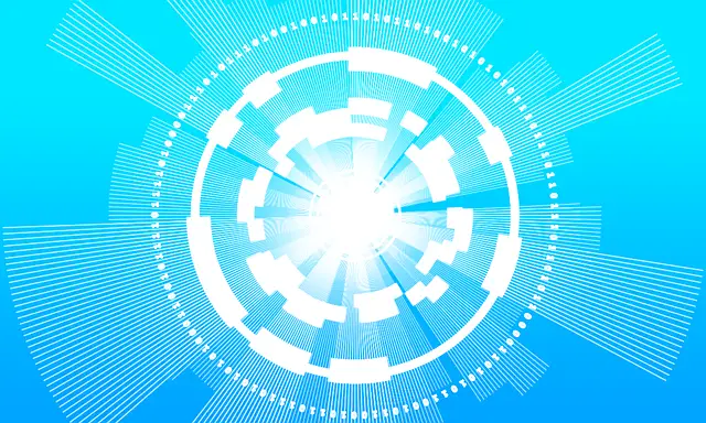 Abstract blue technological background with circular patterns