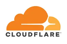 Cloudflare Logo in orange and yellow colors