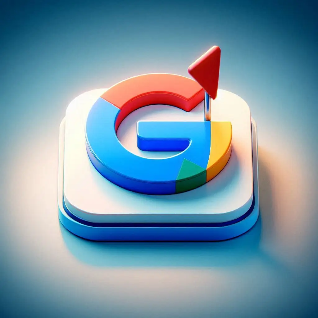 Stylized Google logo with colorful magnetic pieces