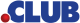 Logo with word CLUB in blue and a red dot