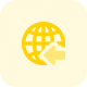 Yellow globe icon with directional arrow